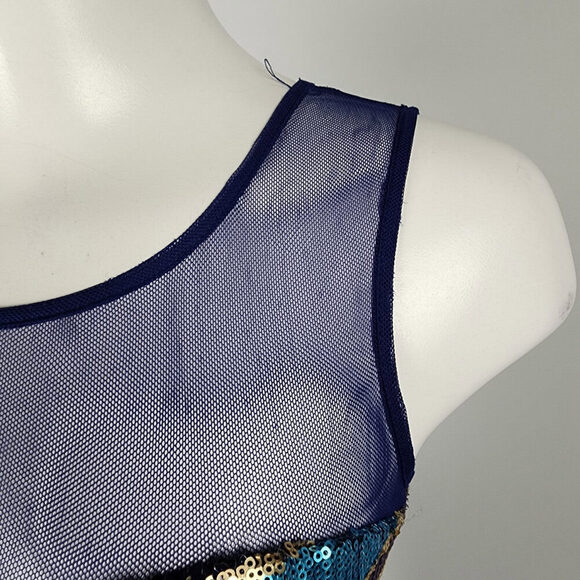 As U Wish Blue & Purple Sleeveless Sequined Mini Dress Size S - Picture 3 of 11